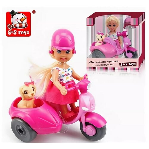 S+S Toys Набор Кукла + шлем, мотоцикл, собака 8010 с 3 лет дуга s s toys