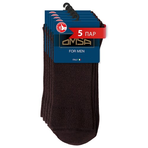 фото Мужские носки omsa, 3 пары, классические, размер 45-47, коричневый