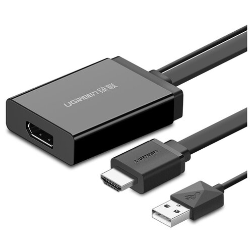 Конвертер UGreen MM107 HDMI + USB - DP (40238), 0.5 м, 1 шт., черный