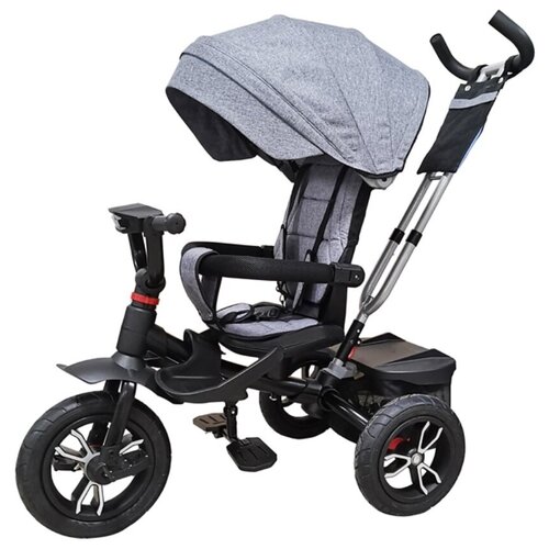 Велосипед трехколесный детский с ручкой управления. серый. арт. FA7GY