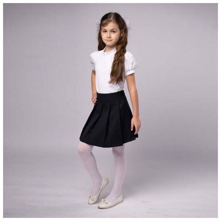 Школьная юбка для девочки цвет черный рост 134