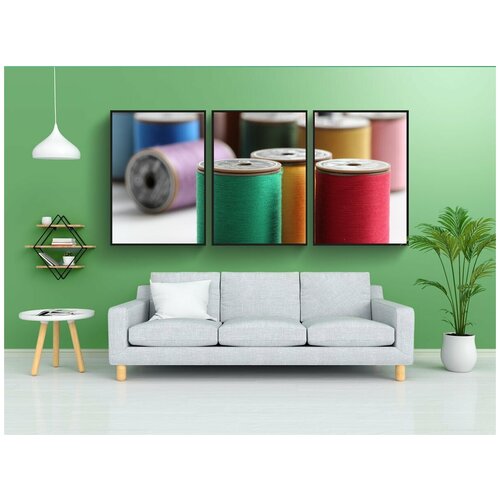 фото Набор модулных постеров для интерьера "нитки, рукоделие, ручная работа" 60x90 см. в тубусе, без рамки lotsprints