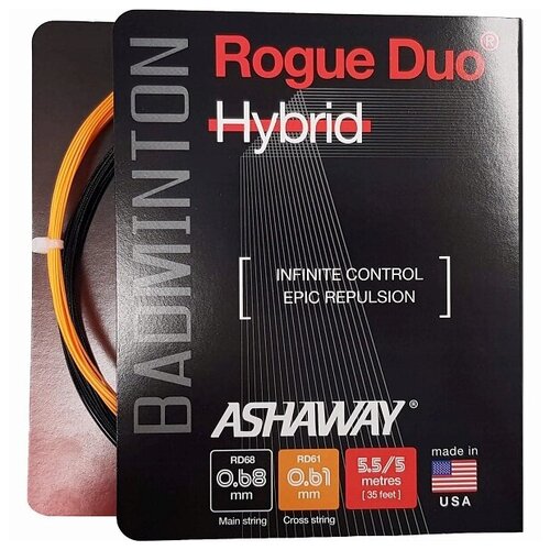Струна для бадминтона Ashaway 11m Rogue Duo 68/61 Black/Orange A14251