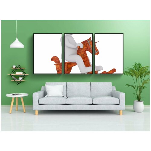 фото Набор модулных постеров для интерьера "белый кобель, 3d человек, изолированный" 60x90 см. в тубусе, без рамки lotsprints