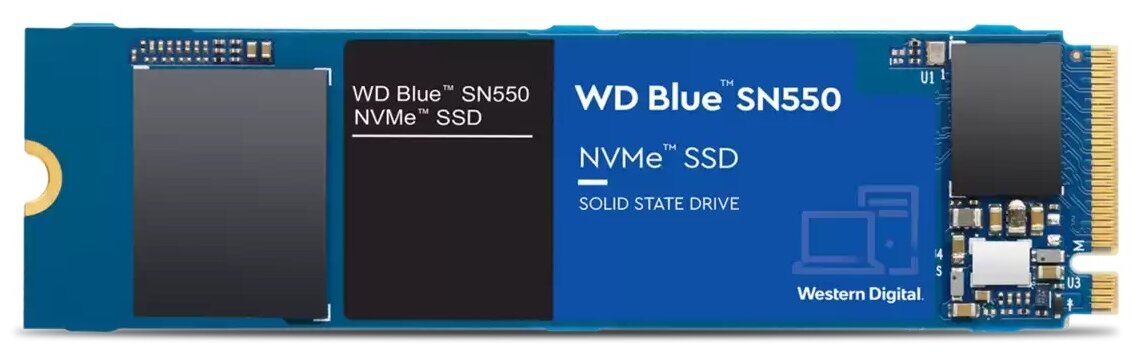 SSD накопитель WD Blue SN550 250Гб, M.2 2280, PCI-E x4, NVMe - фото №1