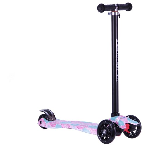 фото Самокат трехколесный c рисунком "одуванчик" макси sx принт, светящиеся колеса sx scooter