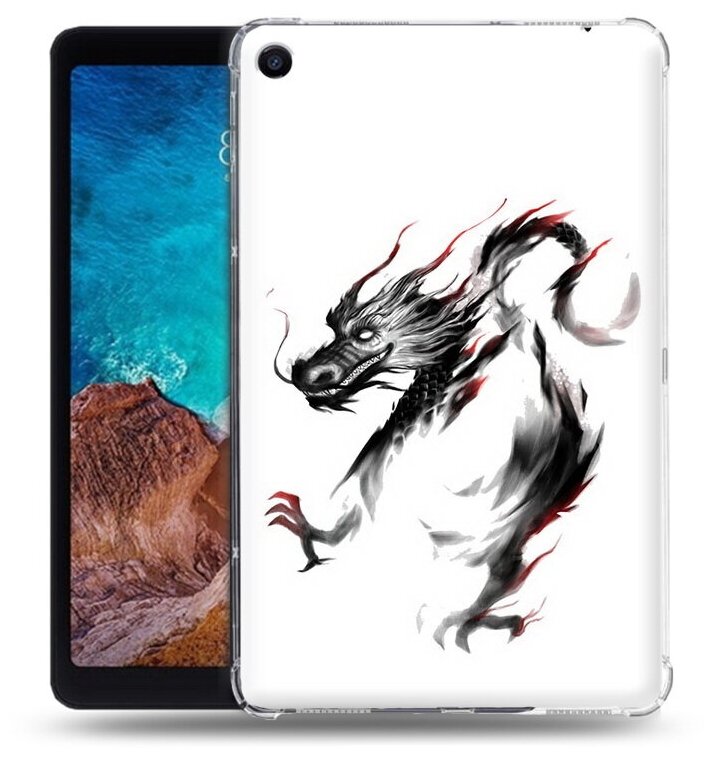Чехол задняя-панель-накладка-бампер MyPads черный дракон для Xiaomi Mi Pad 4 Plus противоударный