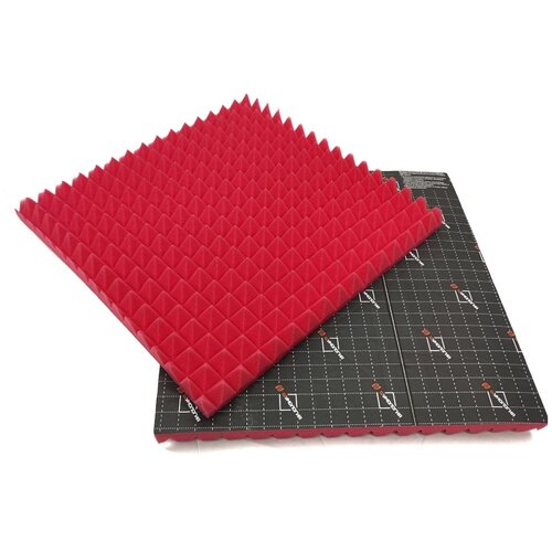 Самоклеящийся акустический поролон пирамида / Шумология Topp 30 КС розовый 475*475мм