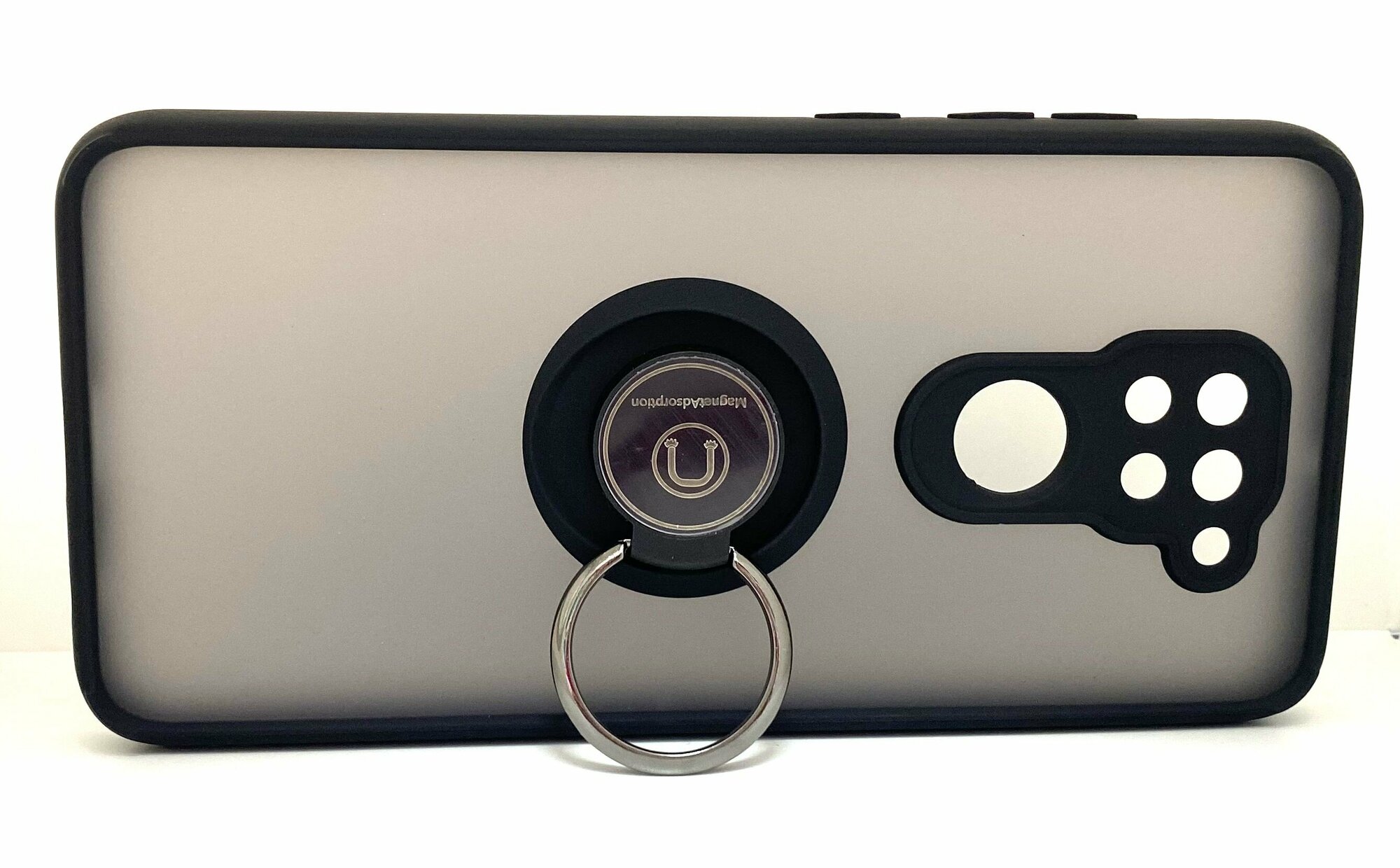 Чехол Xiaomi Redmi Note 9 противоударный (Брони чехол) с кольцом-подставкой и металлической пластиной