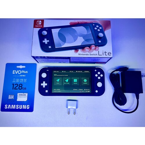 Прошитая Nintendo Switch Lite + Samsung EVO 128 гб PICOFLY Синий