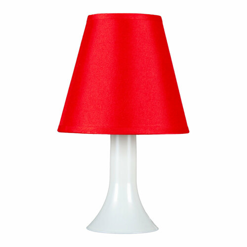 Светильник настольный 15ВТ Е14 абажур текстиль красн основание пласт желчуг ВЫС 28,5СМ 21 ВЕК