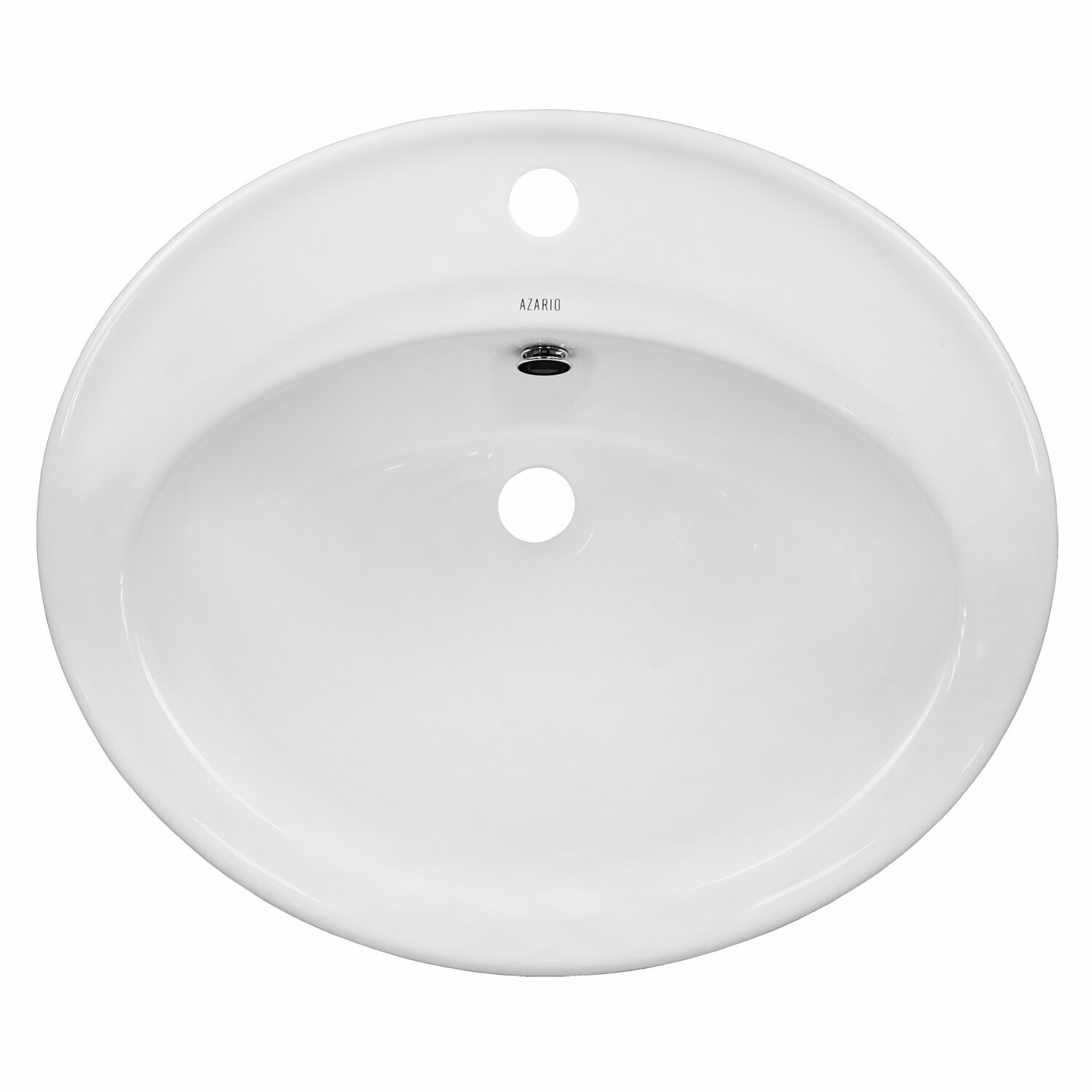 фото Раковина Azario 550х470х200 встраеваемая сверху, овальная, белый глянец (AZ-6002)