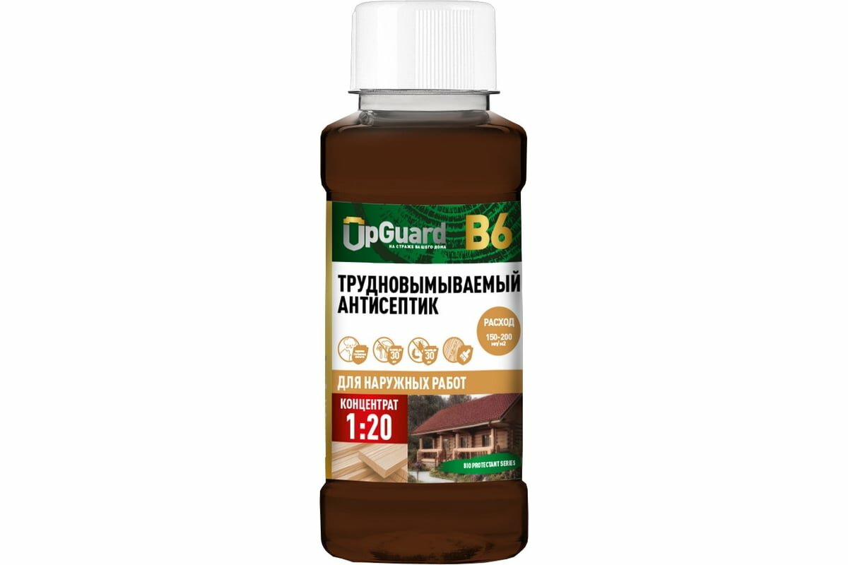 фото UPGUARD В6 250мл, Концентрат 1:20. Трудновымываемый антисептик для наружных работ. 29-025 26-025
