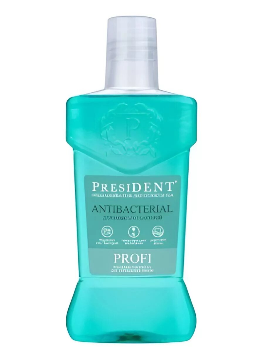 Ополаскиватель President Profi "Antimicrobial", мятный, для свежего дыхания, 250мл