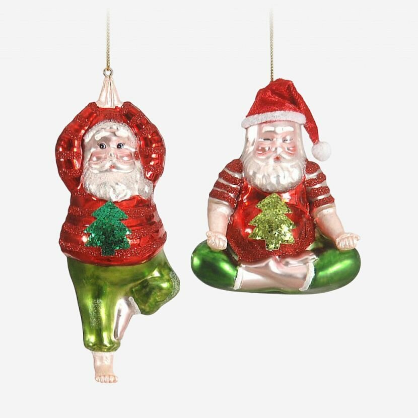 Yoga Santa Набор ёлочных игрушек 2 шт.