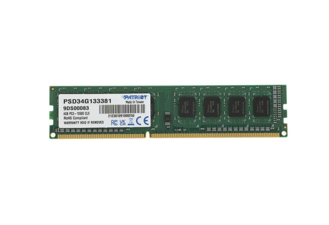 Оперативная память Patriot PSD34G133381, 4GB, DDR3, Green