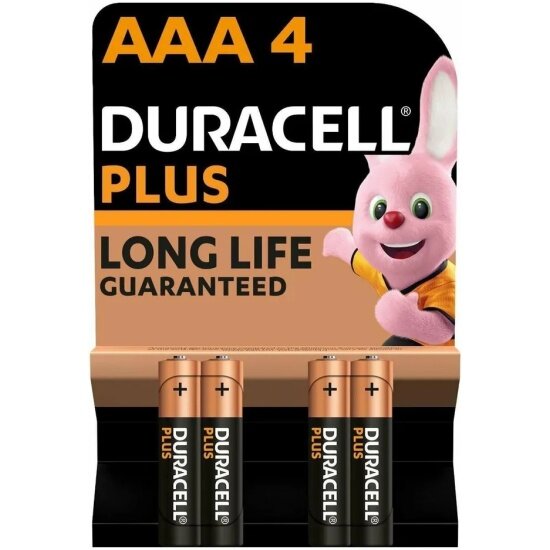 Элемент питания Duracell Plus LR03 AAA бл 4