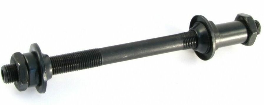 Ось задняя втулки колеса велосипеда с конусами под эксцентрик 145mm, M10 черная