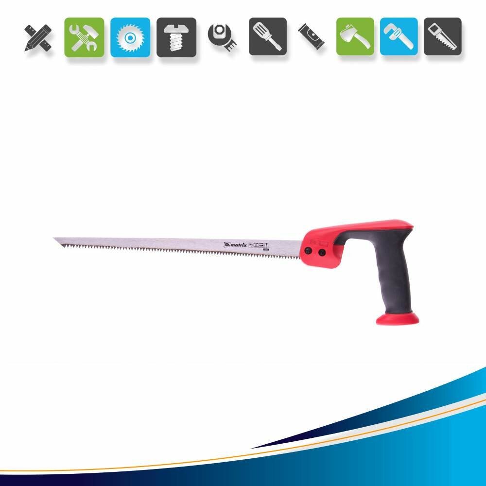 Ножовка по дереву выкружная 300 мм каленый зуб двухкомпонентная рукоятка