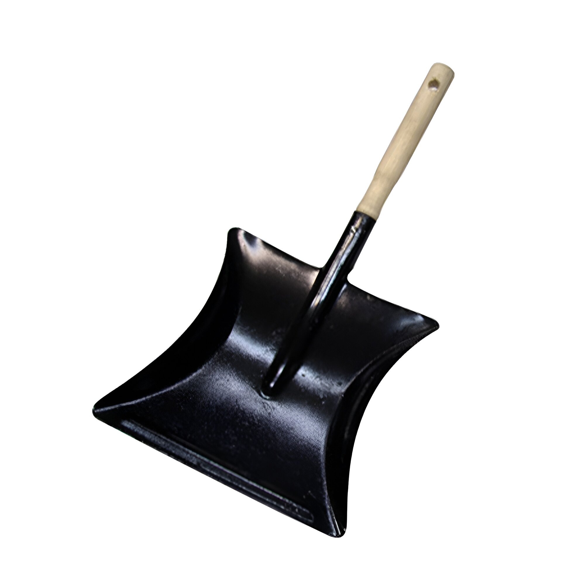 Совок для мусора стальной с деревянной ручкой 220 x 230 мм цвет: черный