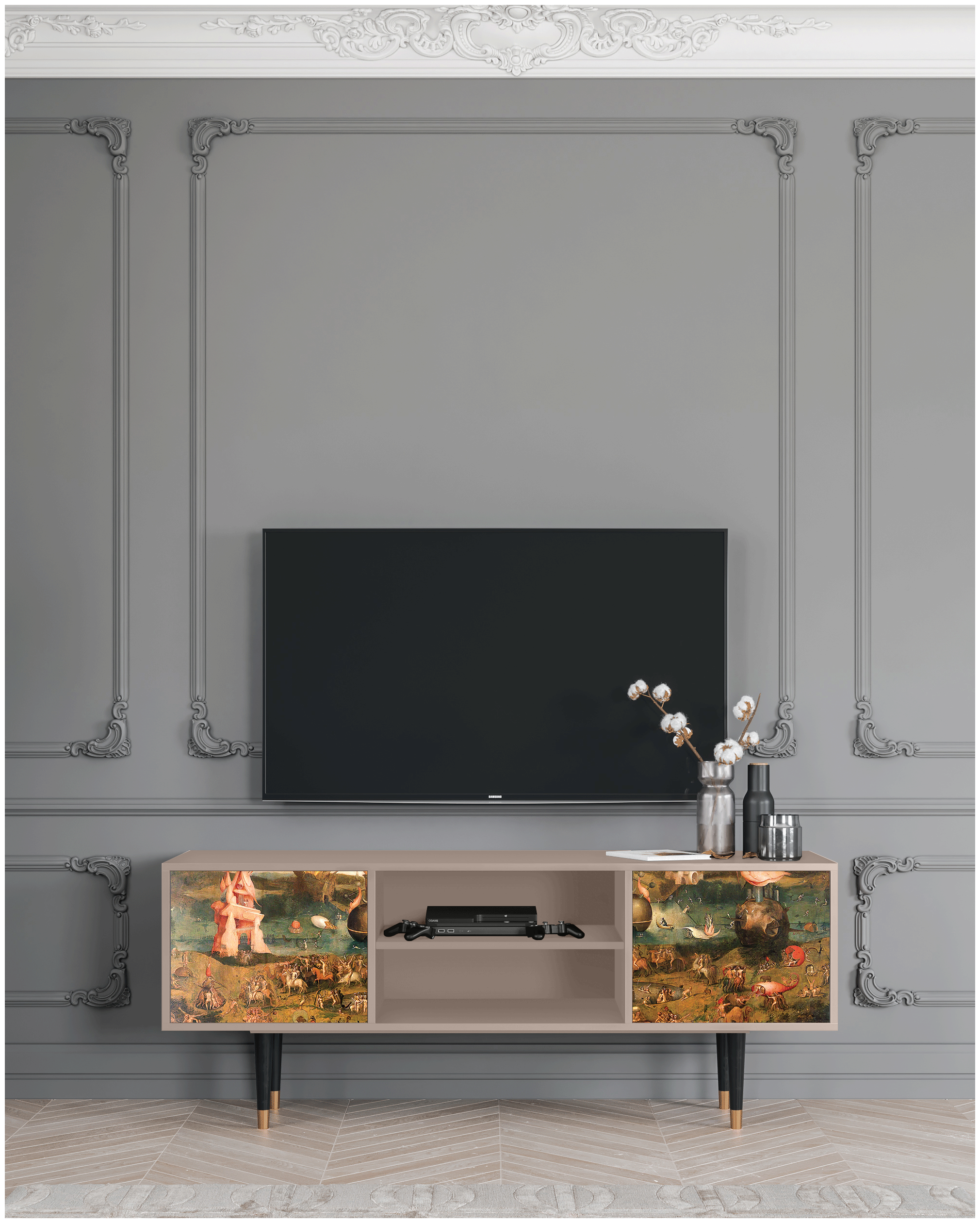 ТВ-Тумба - STORYZ - T2 Garden of Earthly Delights by Hieronymus Bosch, 170 x 69 x 48 см, Бежевый