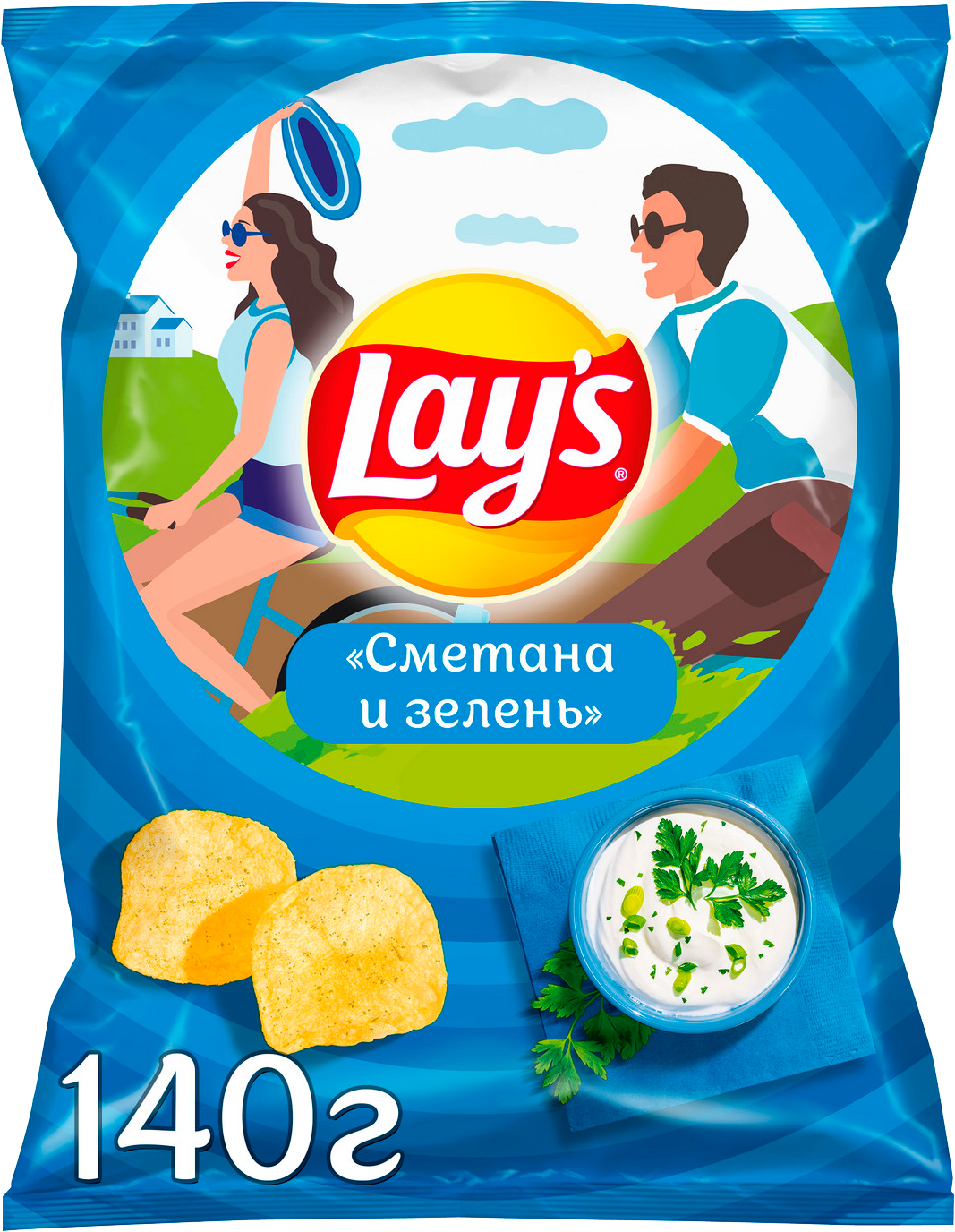 Чипсы Lays Сметана и Зелень 140г - фото №7