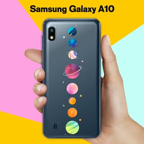 Силиконовый чехол Планеты на Samsung Galaxy A10 силиконовый чехол с принтом unicorns and candies для samsung galaxy a10 самсунг а10