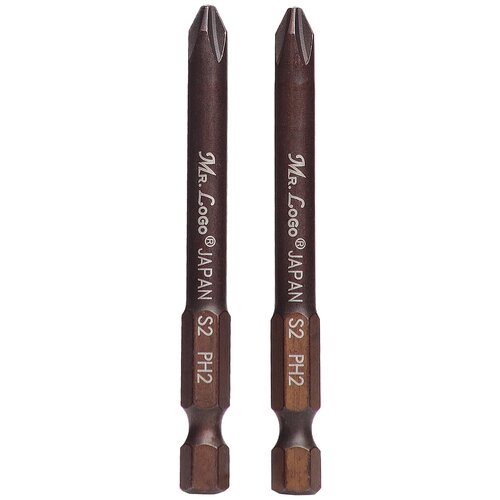 Бита магнитная PH2 x 70 мм Mr.Logo, Сталь - S2, арт. A070P2-2, 2 шт.