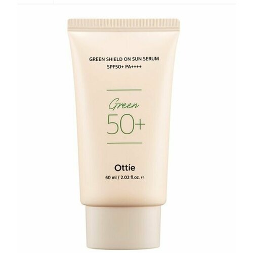 Купить Солнцезащитный серум для чувствительной кожи Ottie Green Shield On Sun Serum SPF50+ PA++++, 60мл, зеленый