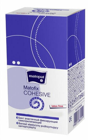 Бинт эластичный Матопат Matofix Cohesive когезивный 6 см х 4 м, 1 шт