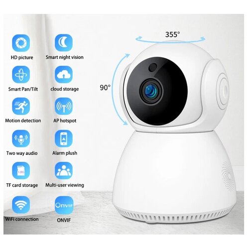 Беспроводная камера видеонаблюдения Wi-Fi Q8-HD 5Мп 1920х1080 Full HD для дома для дачи видеоняня 299000₽