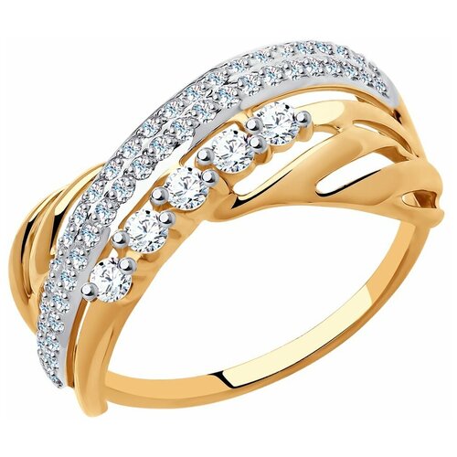 фото Sokolov кольцо из золота с фианитами 018582, размер 16.5