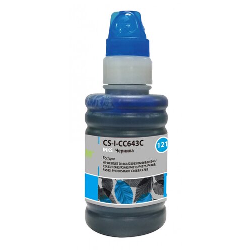 Чернила Cactus CS-I-CC643C голубой 100мл для HP DJ D1663D2563D2663D5563PS C4683C4783