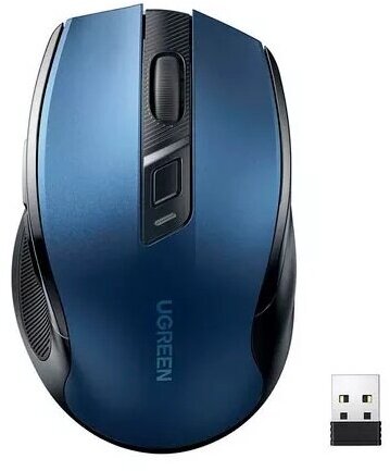 Мышь беспроводная UGREEN MU006 (15064) 2.4G 4000DPI Silence Design синий