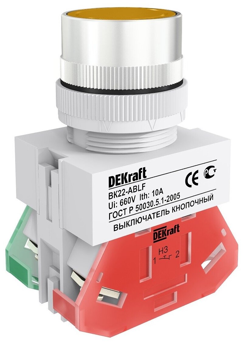 фото Нажимная кнопка (кнопочный выключатель/переключатель) в сборе DEKraft 25015DEK