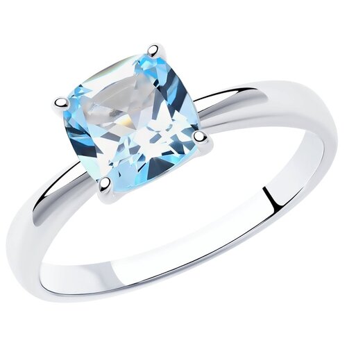 Кольцо SOKOLOV, серебро, 925 проба, топаз, размер 18, белый кольцо diamant online серебро 925 проба тигровый глаз размер 18 5