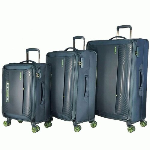 фото Чемодан тканевый mironpan бирюза на 4 колесах (l) 75х48х29(+3)см/3.7(3.3)кг/100л (съемные колеса)