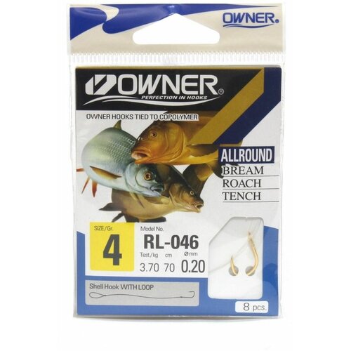 Поводок с крючокм для рыбалки OWNER RL-046 №06 (уп.9шт) ALLROUND