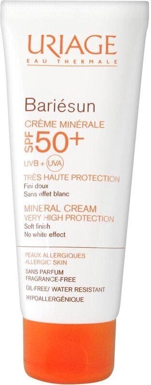 Uriage Минеральный крем для хрупкой аллергичной кожи SPF50+ Барьесан 100мл (Uriage, ) - фото №7