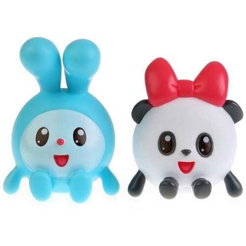 Игрушки пластизоль для купания 'Играем вместе' Малышарики (Крошик+Пандочка) в сетке в кор.50шт