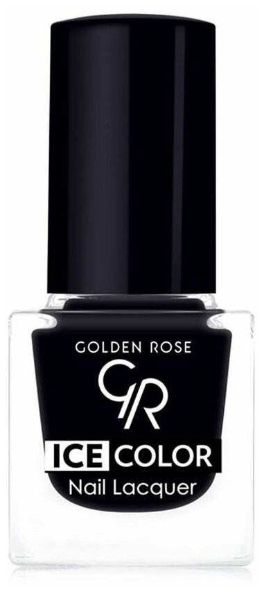 GOLDEN ROSE Лак для ногтей ICE COLOR 6мл черный матовый