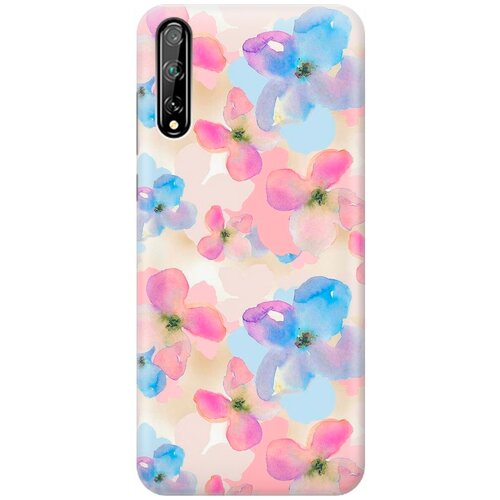 фото Ультратонкий силиконовый чехол-накладка для huawei y8p / honor 30i с принтом "фиалки акварелью" gosso