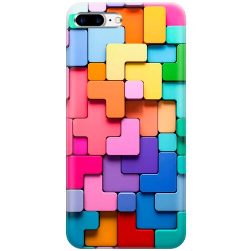 фото Силиконовый чехол на apple iphone 8 plus / 7 plus / эпл айфон 7 плюс / 8 плюс с принтом "паттерн из блоков" gosso