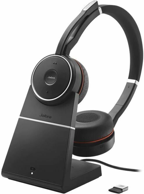 Гарнитура Jabra Evolve 75 SE, Link380a MS Stereo Stand, черный [7599-842-199]