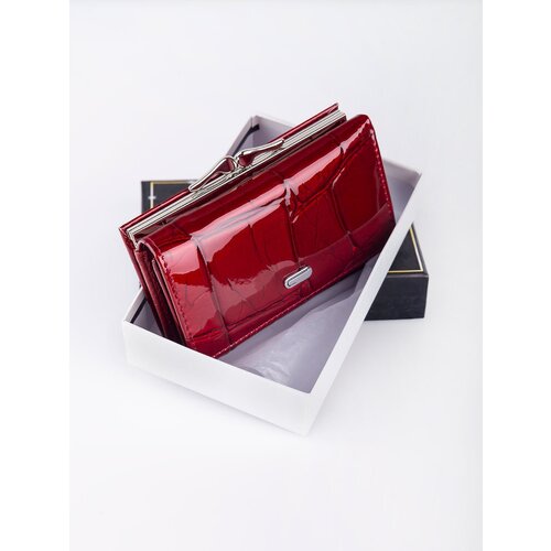 фото Кошелек peters, фактура лаковая, красный