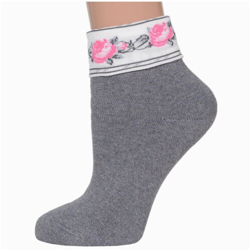фото Женские носки rusocks средние, махровые, размер 23-25, серый