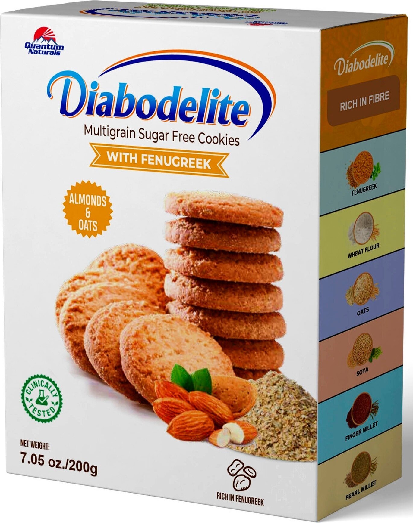 Мультизерновое печенье DIABODELITE без сахара с пажитником миндально-овсяный вкус 200г