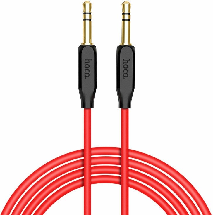 Аудио кабель HOCO UPA11 AUX, 1.0м, красный