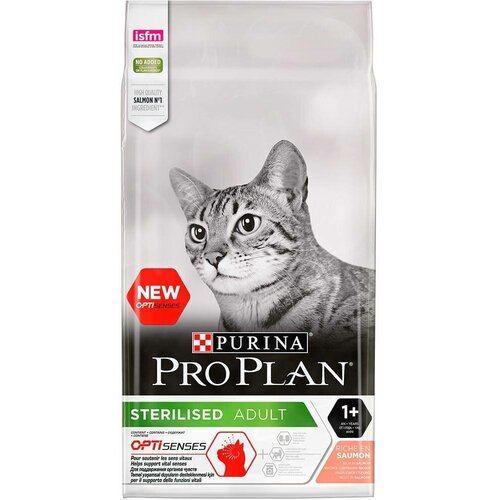 Purina Pro Plan Sterilised для стерилизованных кошек для поддержания органов чувств, Лосось (0.4 кг) (3 штуки)