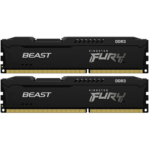 Kingston Память оперативная Kingston FURY Beast Black KF316C10BBK2/8 оперативная память kingston ddr3 8gb kit 2x4gb 1600mhz pc 12800 fury beast black kf316c10bbk2 8